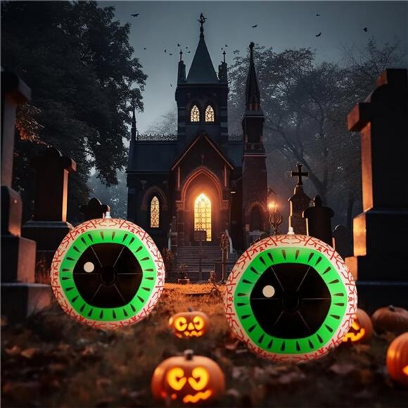 2 Pack Halloween Inflatable Large Eyeball Decoration 24'' Giant Blow up - Picture 5 of 7